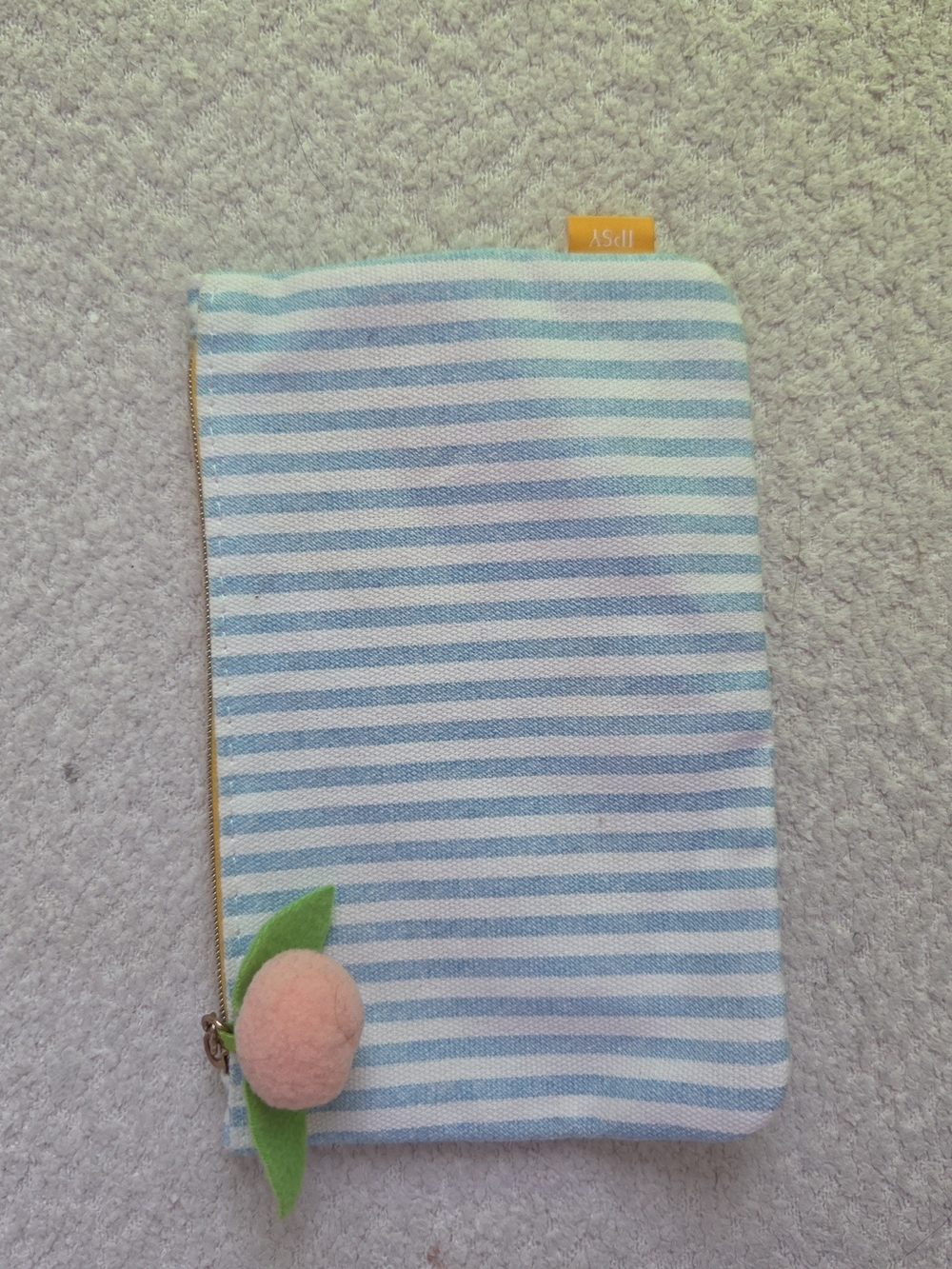 Blue and White Striped Ipsy Bag